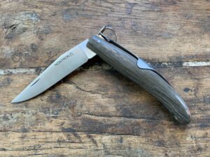 Exclusive Nontron Soldier's Knife with handle made of machine-gunned wood